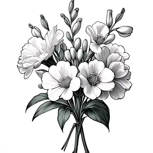 Lilly Of The Valley And Marigolds Bouquet