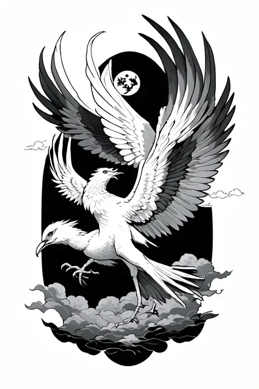 Japanese Phoenix Falling Icarus Falling From The Sky