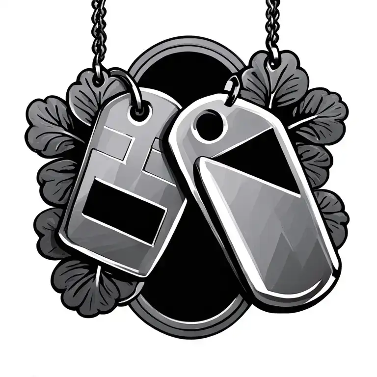 Clover And Dogtags Hanging