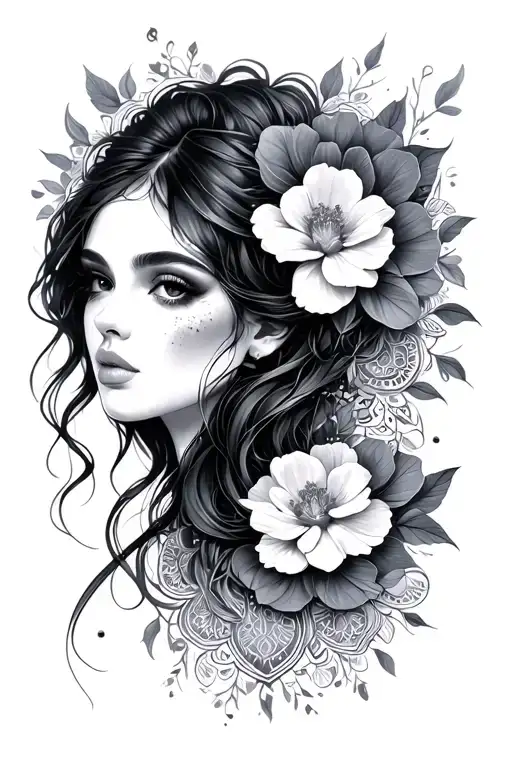 Feminine No Flowers Or Mandala