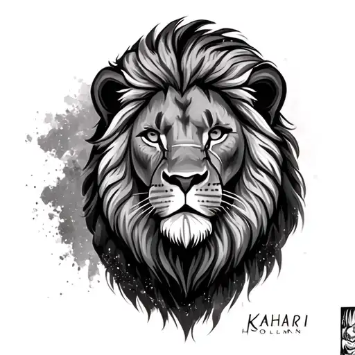 A Male Lion Drawn Using The Words Kahari Holliman