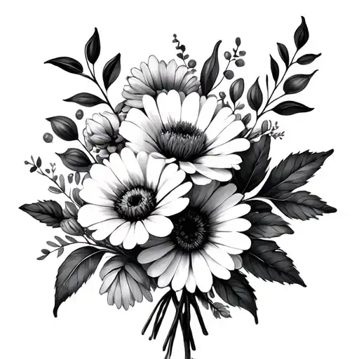 March And December And November Birth Flower Bouquet