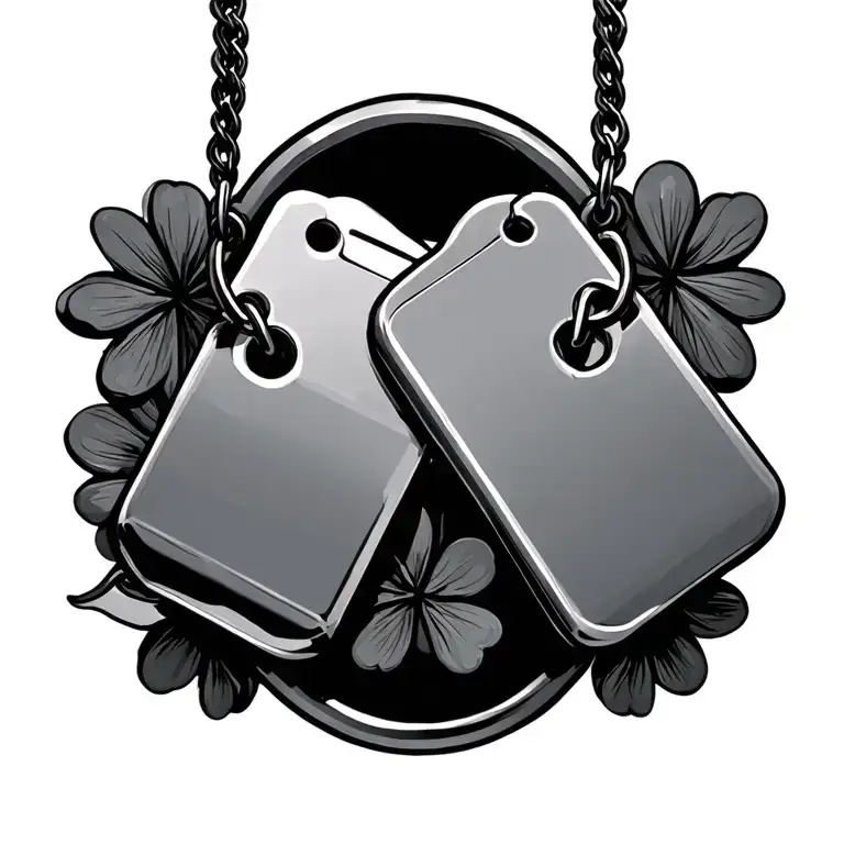 Clover And Dogtags Hanging