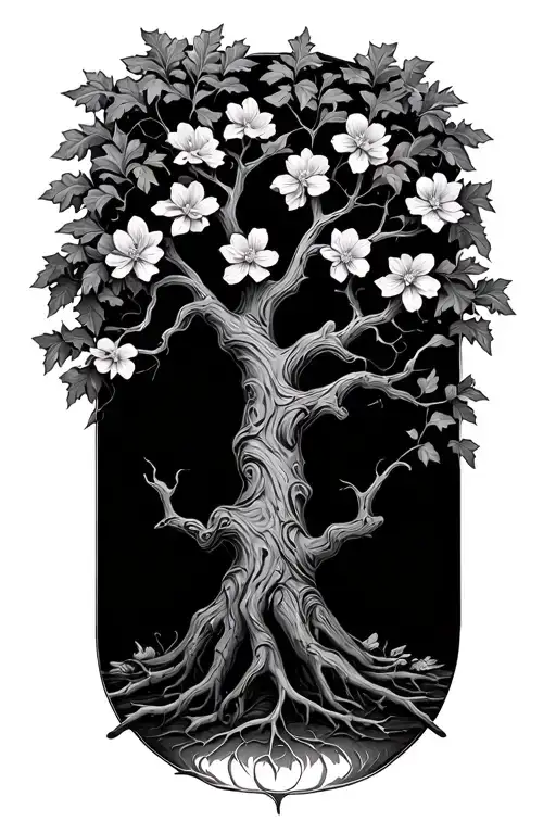 Oak Tree Of Life 2 Branches Blooming