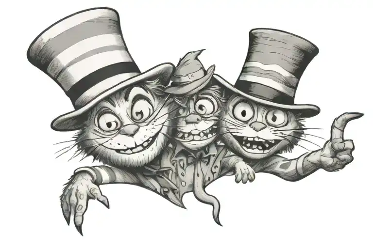 Cat In The Hat With Sully And Mike Wazowski