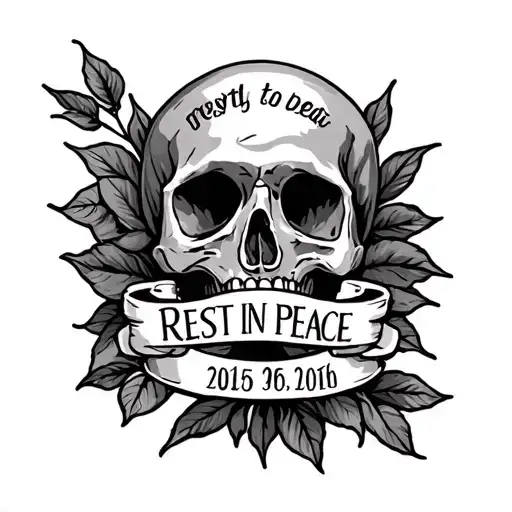Rest In Peace Tattoo With Date Of Death