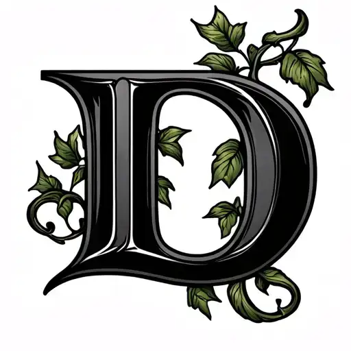 Letter D With Vine Wrapping