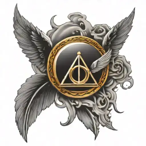 Golden Snitch And Deathly Hallows