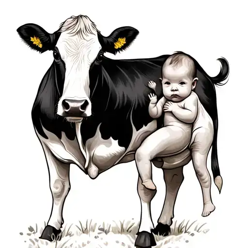 Cow For Remberence Of My Mom Holding Baby