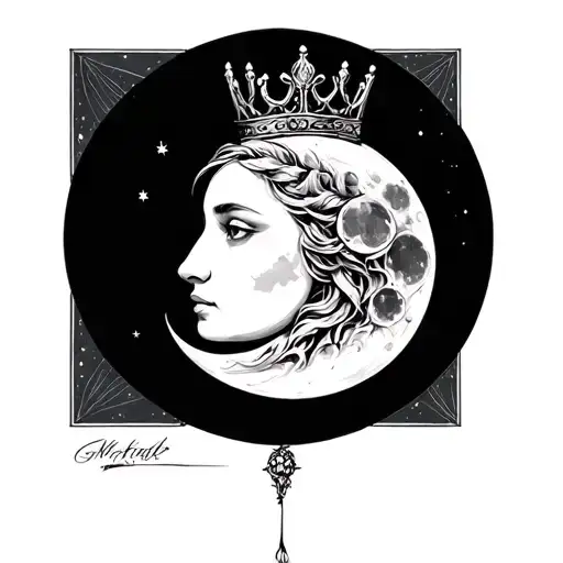 Moon Wearing A Crown