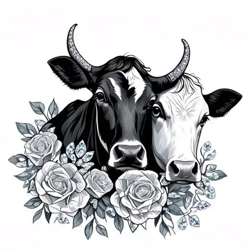 Memorial Of Mother With Cow And Diamonds