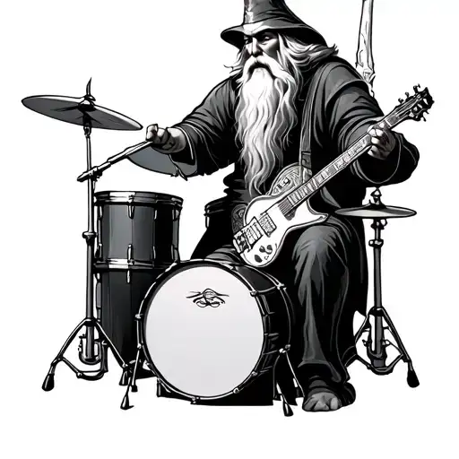 Gandalf Playing Rock Drums