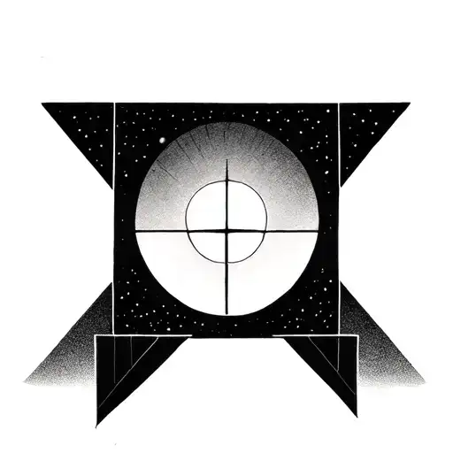 Minimal Geometric Stoicism Tattoo 5X10cm Max