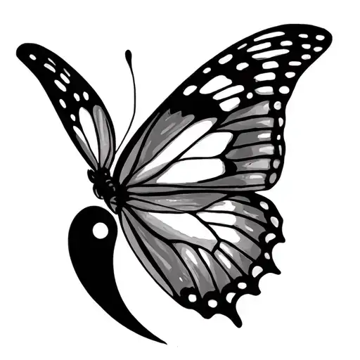 Semi Colon And Butterfly
