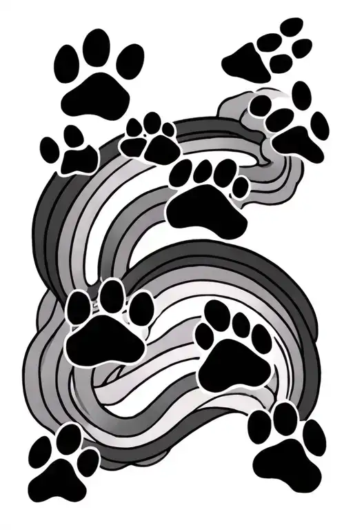 Rainbow With 9 Paw Prints