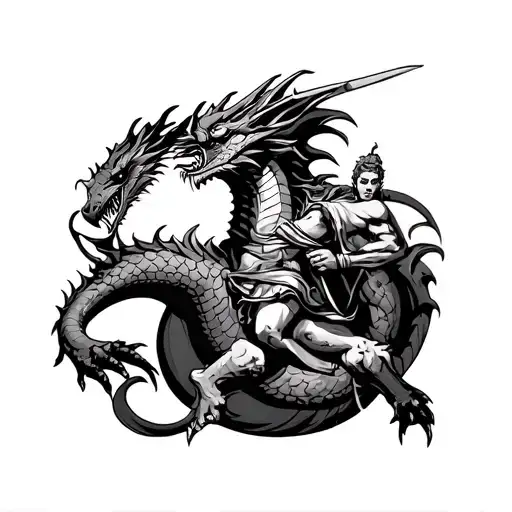 St George Killing A Dragon