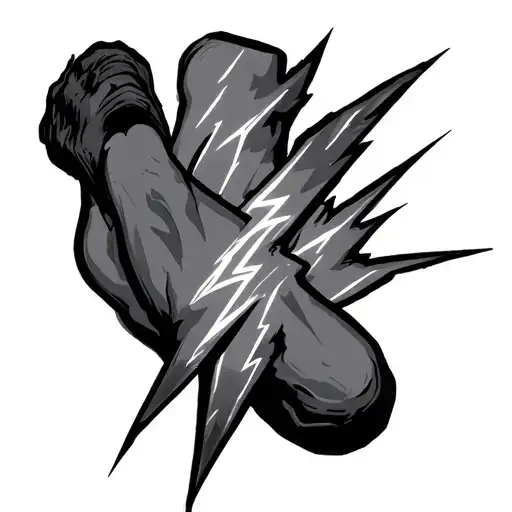 Leg Cross Lightning Bolts