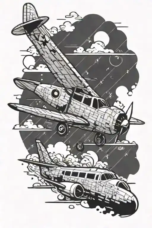 Piper Archer Airplane Flying Over Pixel World