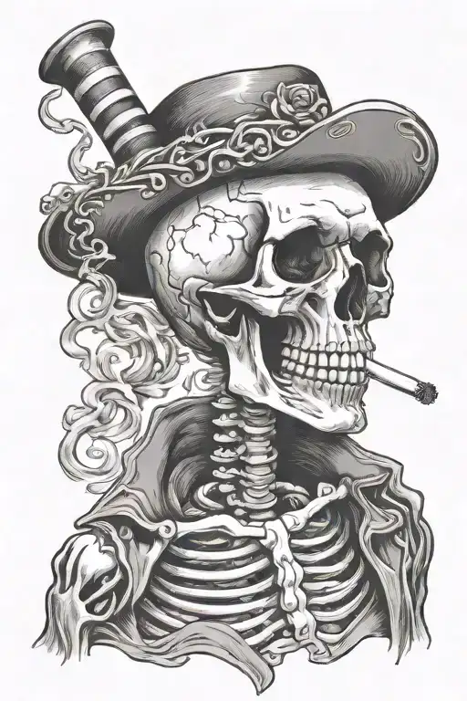 Skeleton Smoking
