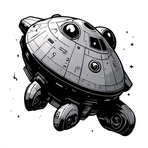 Spaceship Hovering Cartoony