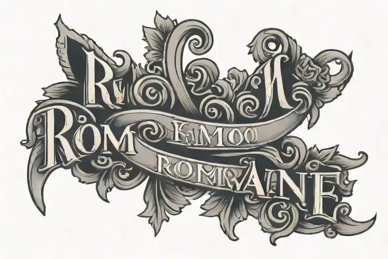 Ambigram Tattoo With Names Romeo And Romaine