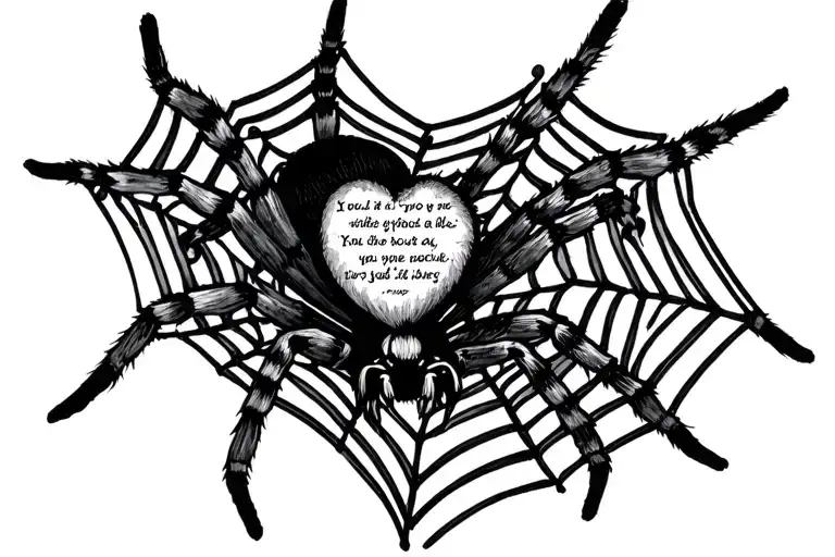 Draw A Spider Making Heart Shaped Web With Bible Verse Coming From The Spider