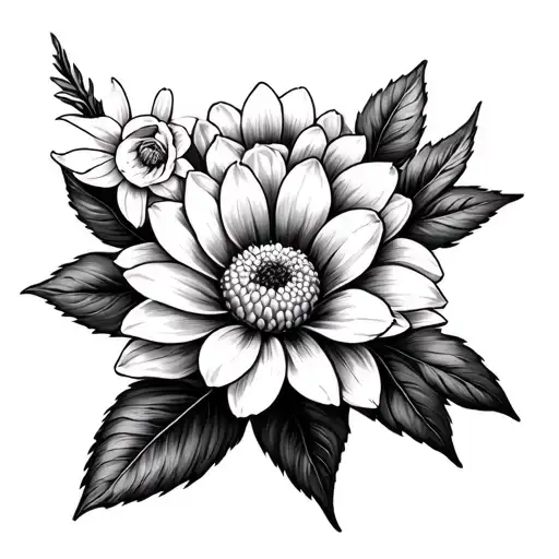 Chrysanthemum And Daffodil