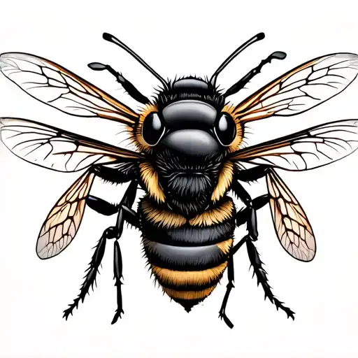 Three Bees Killing A Wasp