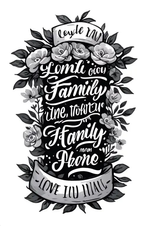 Family Name Written Cloud Shading And Bible Verse About Family Love