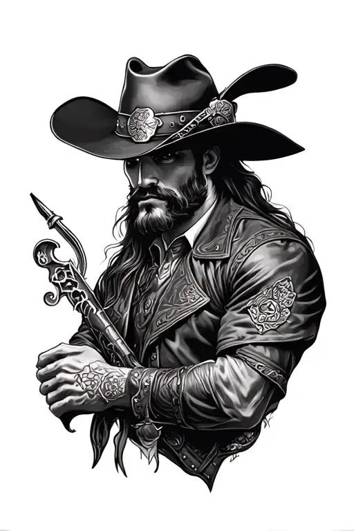 Western Leather Work Half Sleeve