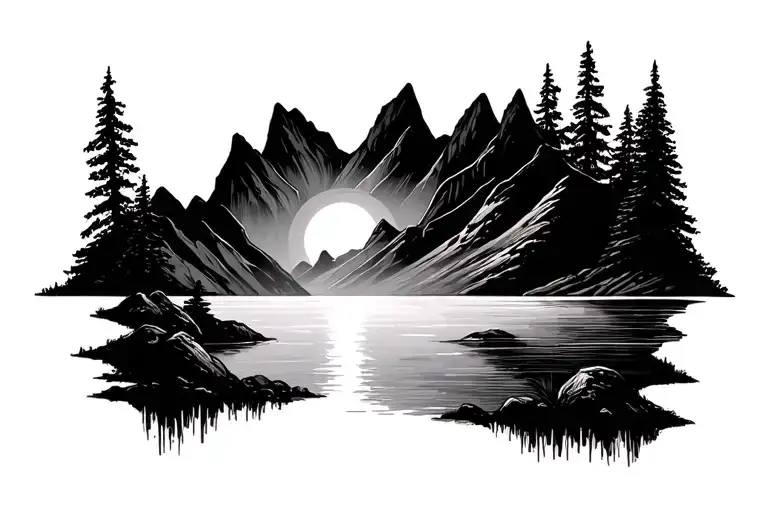 Sunrise Through Mountains