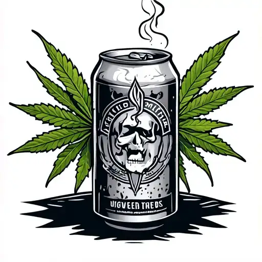 A Beer Can Smoking Weed