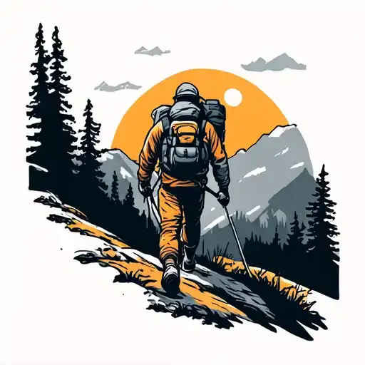 Stick Figure Hiking