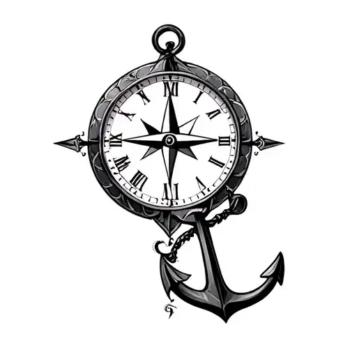 Anchor Clock Compass Design