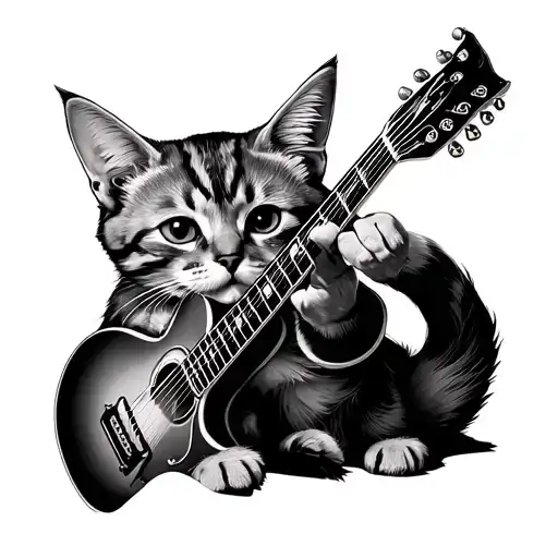 Cat Playing A Guitar Morphing