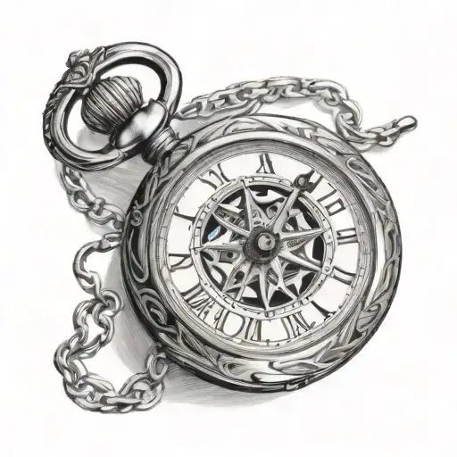 Compas Pocket Watch Black