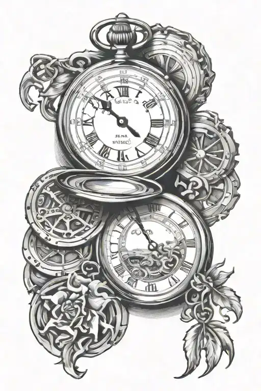 Compas Pocket Watch Black