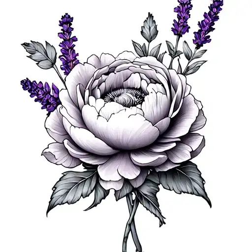 Cross With Peony And Lavender