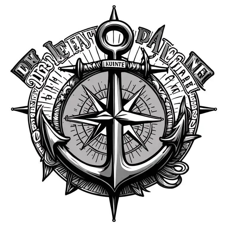 Anchor With Compass With Words