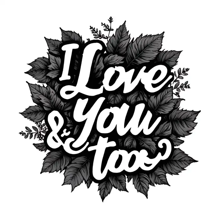 Words Saying I Love You & Me Too With Sweet Potato Vines