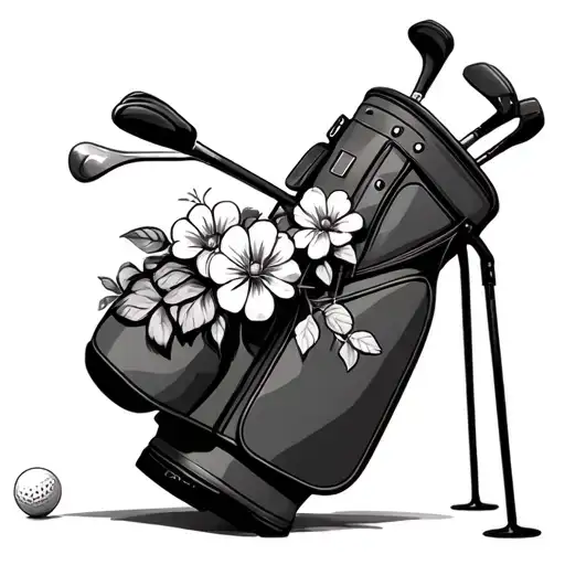 Golf Bag And Flowers