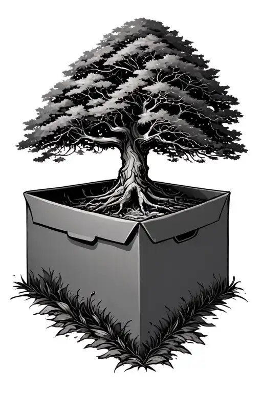 Tree Growing Out Of A Box