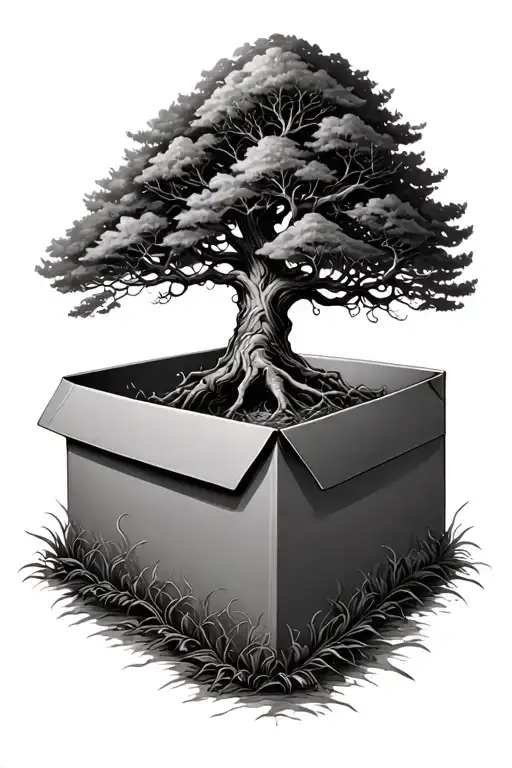 Tree Growing Out Of A Box