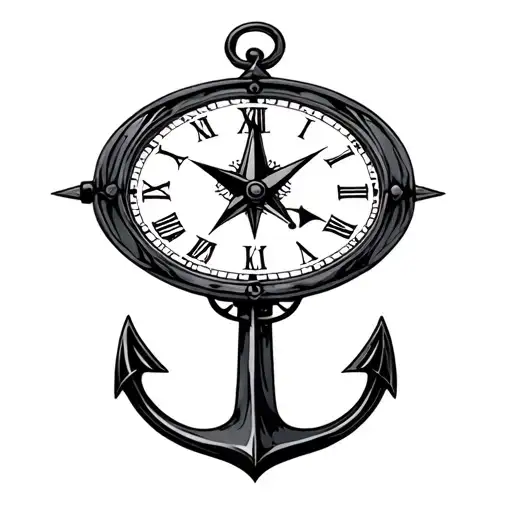 Anchor Compass Clock