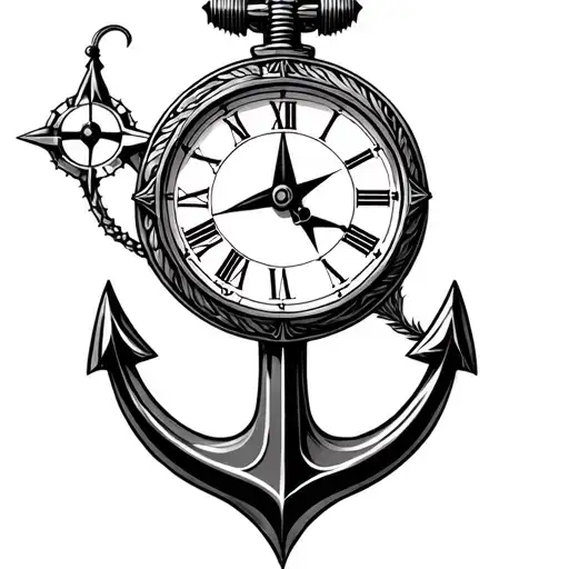 Anchor Compass Clock