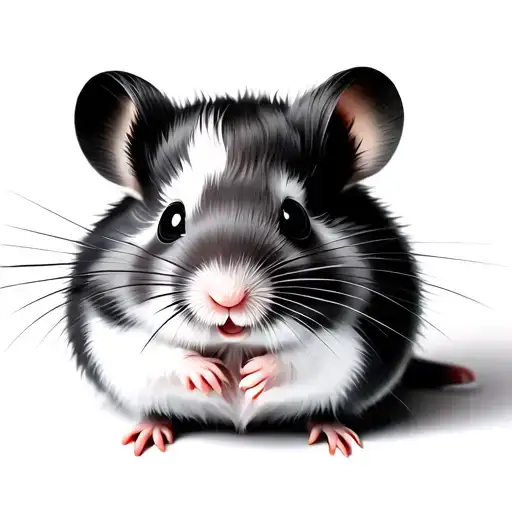 One Cute Dwarf Gray Hamster With One Cute Dwarf White Hamster