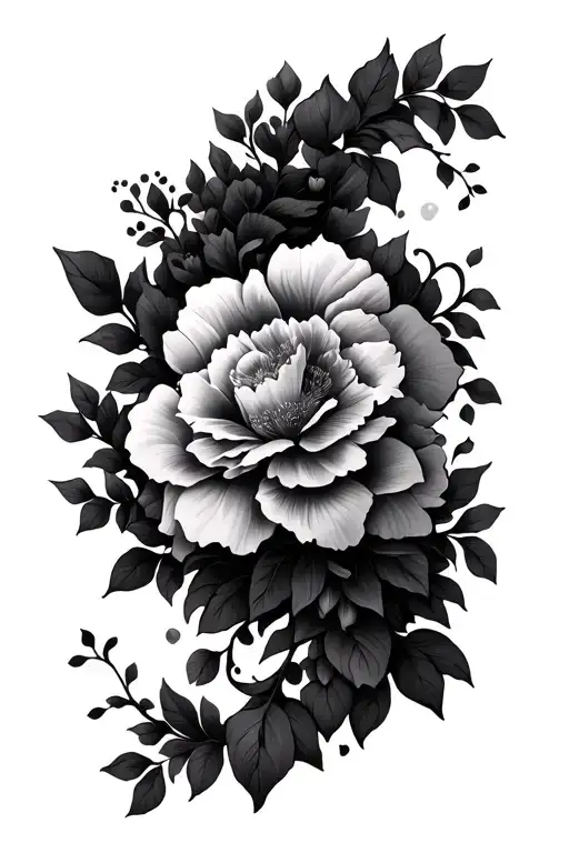 Vines And Florals Wrapping Around Shoulder And Upper Arm