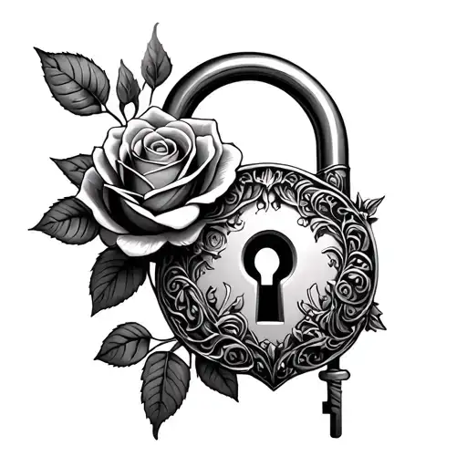 Rose Shaped Lock With Key Hole