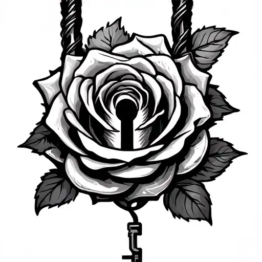 Rose Shaped Lock With Key Hole