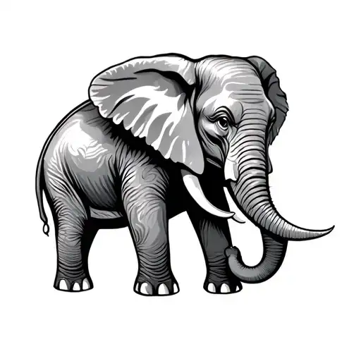 Side View Of Elephant With Defined Ear And Happy Feautured